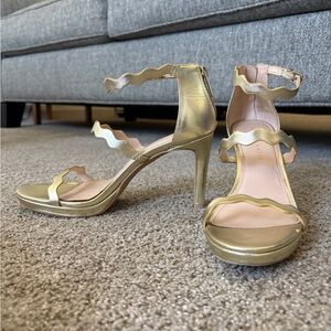 Kelly & Katie Metallic Gold Heels